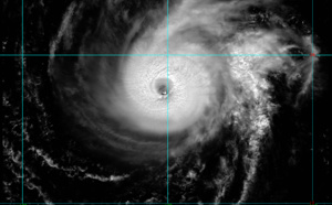 03UTC: Typhoon WUTIP(02W) ,Category 4 US, slow-moving and forecast to weaken rapidly after 24hours, no threat to land