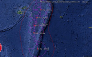 South Pacific: Cyclone 16P has formed, forecast to track west of Nuku 'alofa  after 24hours