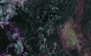 09UTC: TD 03W at 1800km east of Mindanao, not much intensification forecast, could dissipate close to Mindanao in 3 days