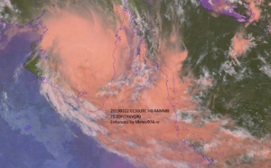 03UTC: TREVOR(20P) category 1 US, intensifying rapidly over the Gulf of Carpentaria ,landfall forecast in 24h