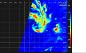 03UTC: Mascarene islands: TC 22S has formed, intensifying rapidly next 48hours, could track very close to Rodrigues in 3 days