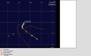 21UTC: JOANINHA(22S), intensifying steadily and slowly approaching Rodrigues island