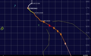 09UTC: JOANINHA(22S) top category 3 US, slowly moving away from ROD, may still peak as a category 4 US