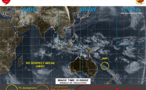 15UTC: INVEST 96P has 45knots winds but is assessed as a subtropical system