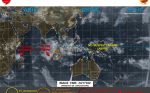 18UTC: INVEST 92S is now medium and may interact with TC LORNA(25S) after 48hours