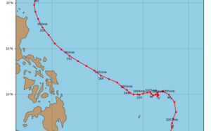 INVEST 90W: 460km to the southeast of Yap may develop next few days