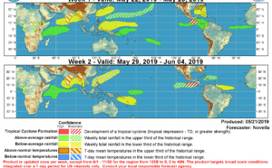 20190522: tropical cyclone formation possible across the Eastern North Pacific next 2 weeks. Likely calm elsewhere