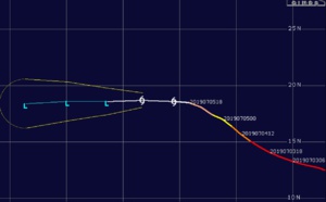 BARBARA(02E) is a now reduced to a 45knots cyclone weakening further