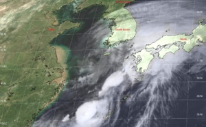 TS DANAS(06W) should weaken rapidly over the mountainous terrain of South Korea after 12hours