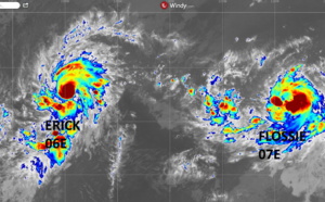 ERICK(06E) now a category 1 US, peaking in 36hours, followed by FLOSSIE(07E)