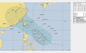 Invest 97W is now TD BAILU(12W). Intensifying, landfall over Taiwan shortly after 72h