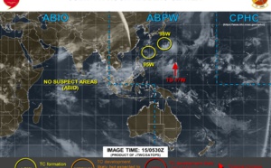 17W forecast to dissipate in 48h. Invest 95W: downgraded to Low