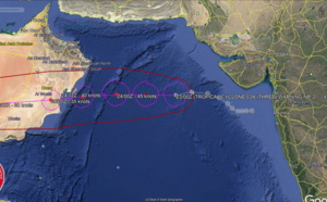 TC 03A midget-like , landfall south of Masirah/Oman shortly after 36h. Tapah(18W): Final Warning