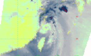 Typhoon Mitag(19W) has been rapidly losing organization 