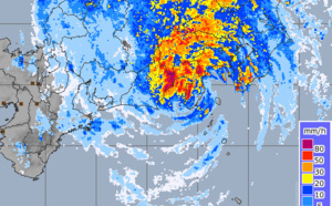 Typhoon Hagibis making landfall shortly near the Tokyo/Chiba area