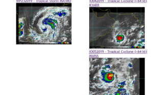 TS Matmo: Final Warning. TC Kyarr: approaching Socotra and TC Maha(05A): intensifying