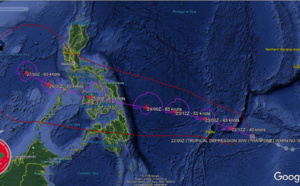 30W(PHANFONE) slowly approaching the Philippines/intensifying. Forecast track: good confidence