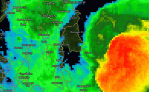 Typhoon Phanfone Update at 12UTC: the eye over Santa Rita just to the North of Tacloban