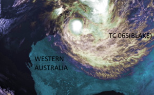 TC 06S(BLAKE) tracking close to the coastline of WA with welcome rainfall 