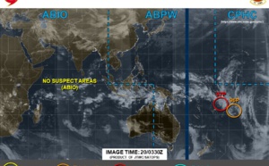 South Pacific: Invest 97P: Tropical Cyclone Formation Alert.  96P: update at 20/06UTC