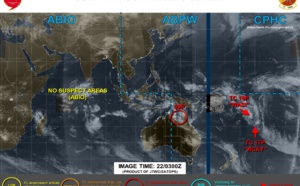 TC 18P(WASI) intensifying. 99P: TCFA. 17P(VICKY), 96P, 90S: updates at 22/03UTC