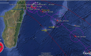 South Indian:TC 22S(HEROLD) forecast to intensify to CAT 3 US while tracking North of Mauritius