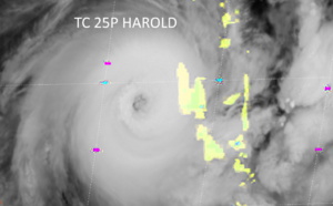 Powerful TC 25P(HAROLD) Category 4 US is bearing down on Vanuatu