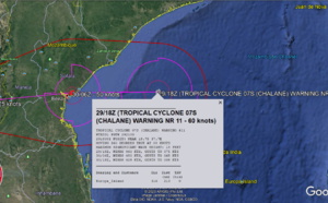 TC 07S(CHALANE) is bearing down on Beira/MOZ with top gusts nearing 150km/h close to the center, 29/18UTC Update TC 07S(CHALANE) is bearing down on Beira/MOZ with top gusts nearing 150km/h close to the center, 29/18UTC Update