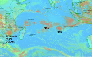South Indian Ocean: TC 07S( CHALANE) made landfall over MOZ, Invest 93S &amp; 96S still under watch