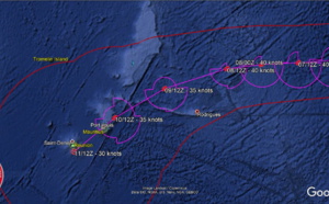 DANILO(08S) is forecast to approach the Mascarene islands as a minimal TC, update at 06/15UTC