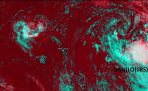 ILES SOEURS: les résidus de DANILO(08S) maintiennent un risque de dégradation pluvio-orageuse sur les Mascareignes