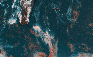 ILES SOEURS: des orages près du Sud-Ouest de MAURICE, se décalent la nuit prochaine vers la RÉUNION, mise à jour Dimanche 15h