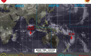 Southern Hemisphere: 19S(FARAJI) down to US/Category 2. 20P forms in the South Pacific Northeast of Raoul island,10/03utc updates
