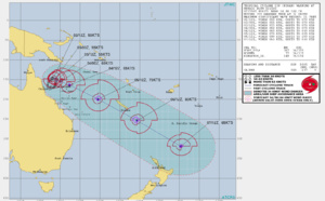 SHEM: 23P(NIRAN) 55knots gradually intensifying over the Coral Sea// 22S(MARIAN) 90knots set on a weakening trend, 02/15utc updates 