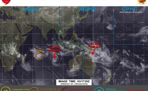 SHEM: 23P(NIRAN) forecast to peak as a strong US/Cat 3 in 36h, 22S(MARIAN) is weakening. Invest 90S now on the map, 03/15utc updates