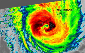 SOUTH INDIAN: 24S(Habana), 70knots/Cat1, forecast to reach Cat4 by 48h, rapid intensification possible , 09/09utc update