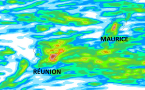 ILES SOEURS: de la pluie en abondance -localement- ces dernières 24heures à MAURICE et à la RÉUNION, tendances des prochaines heures