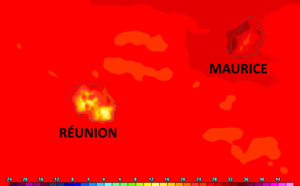 ILES SOEURS: toujours chaud à MAURICE, nettement plus ventilé à la RÉUNION, tendances pour Vendredi 02/04