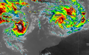 SOUTH INDIAN: Invest 99S is now TC 26S: forecast to reach US/CAT 2 by 72hours. Invest 90S is up-graded to High and intensifying, 04/15utc update