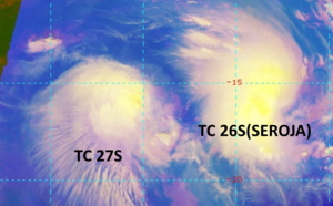 SOUTH INDIAN: 27S is getting absorbed by larger and intensifying 26S(SEROJA). Invests 91S and 92P under monitoring,08/09utc update  SOUTH INDIAN: 27S is getting absorbed by larger and intensifying 26S(SEROJA). Invests 91S and 92P under monitoring,08/09utc update