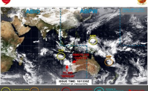 26S(SEROJA) is approaching WA coastline while slightly intensifying/Invest 92P tracked across New Caledonia, Invest 94W now on the map, 10/15utc update