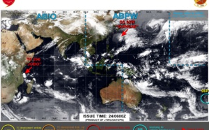 24/09utc update: former STY 02W(SURIGAE) now subtropical, Invest 96P subtropical over the South Pacific, new burst of convection for 29S(JOBO) SE of Dar es Salaam