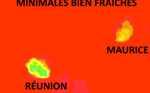 ILES SOEURS: des températures minimales bien fraîches à la RÉUNION et à MAURICE, tendances pour Dimanche et le début de semaine prochaine