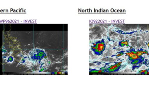 The JTWC is monitoring two Invest Areas: 96W and 92A. 12/00utc update