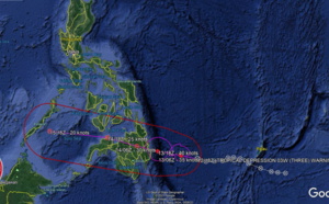 Western North Pacific: Invest 96W is now TD 03W, forecast to intensify next 24hours while approaching Mindanao, 12/21utc update