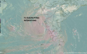 TC 01A(TAUKTAE) is forecast to rapidly intensify after 24hours up to US/CAT 3 while approaching India/Paskistan border area, 15/03utc update