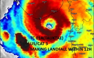 01A(TAUKTAE) still a dengerous US/Category 3 Cyclone is forecast to make landfall within 12hours near Jafrabad/Gujarat, 17/15utc update