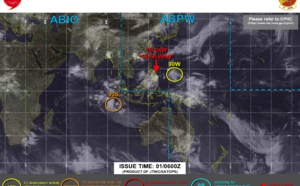 04W (CHOI-wan) : struggling to organize, forecast intensity is much lower than the previous forecast// Invest 93S and Invest 90W on the map, 01/03utc update 