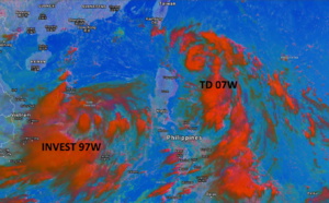 TD 07W is forecast to reach Tropical Storm intensity within 24hours/ Invest 97W still under watch// North Altantic: 05L(ELSA) South of Cuba, 05/03utc updates