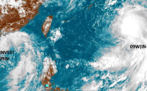 Western Pacific: 09W(IN-FA) forecast to reach Typhoon intensity by 48h, Invest 99W likely to become TD 10W// Eastern Pacific: Powerful 06E(FELICIA) and TS 07E(GUILLERMO) monitored, 18/09utc updates
